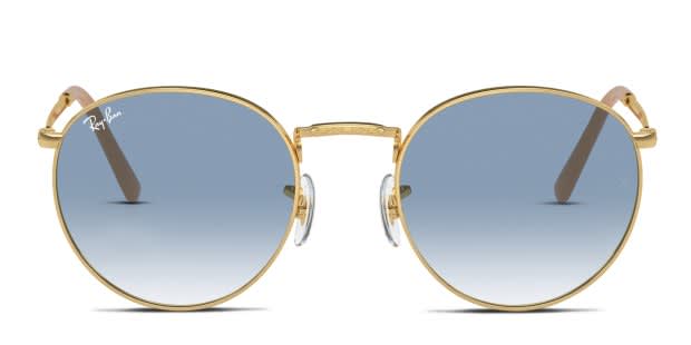 Ray-Ban ラウンド サングラス RB3637 グラデーションブルー Ray-Ban RB3637 New Round gold frame with clear gradient blue