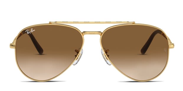 Gold brown aviator sunglasses sales