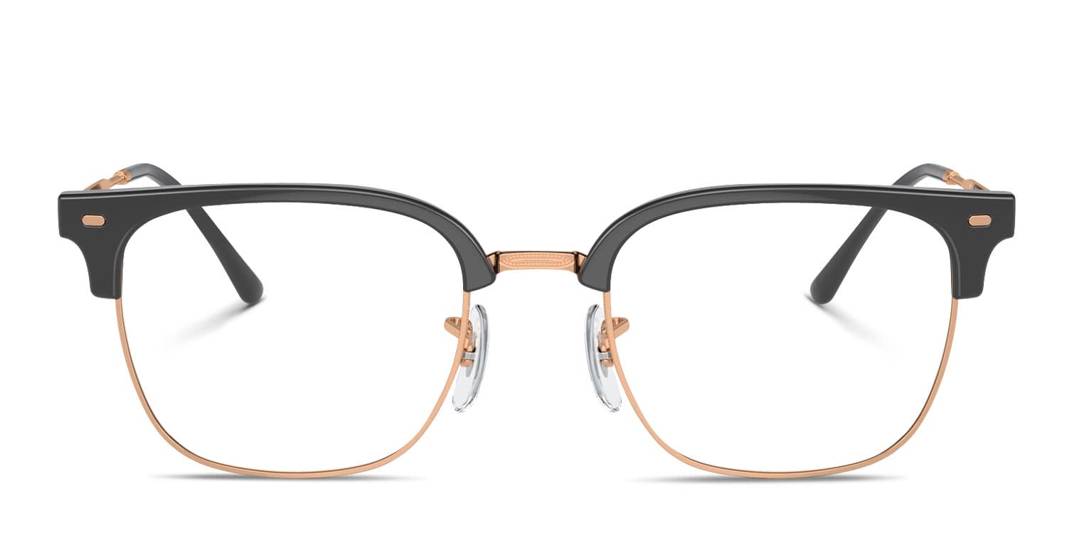 Ray-Ban RX7216 New Clubmaster Gray, Rose Gold glasses - Gray / Rose Gold - Frontal View