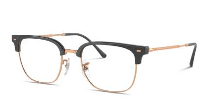 Ray-Ban RX7216 New Clubmaster Gray, Rose Gold glasses - Gray / Rose Gold - Angle View