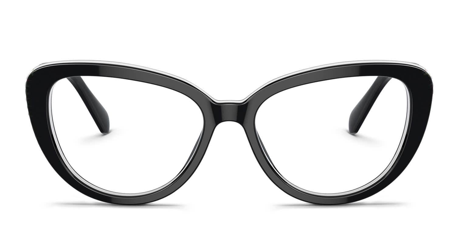 Swarovski SK2014 Black, White glasses - Black - Frontal View