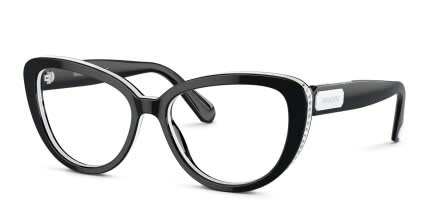 Swarovski SK2014 Black, White glasses - Black - Angle View
