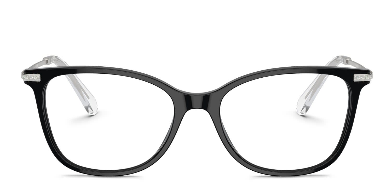 Swarovski SK2010F Black glasses - Black - Frontal View