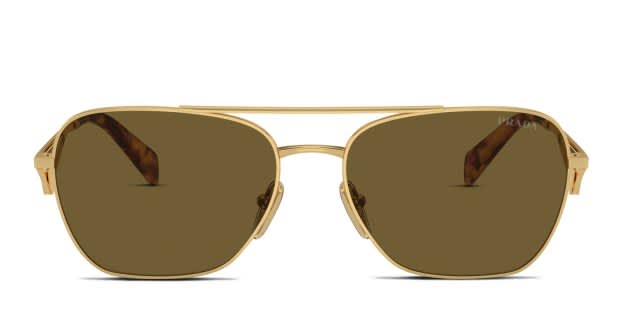 Prada PRA50S gold frame with dark brown lenses. Lenses  display picture 1