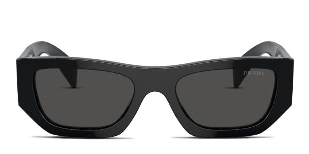 Prada PRA01S black frame with dark grey lenses. Lenses  display picture 1