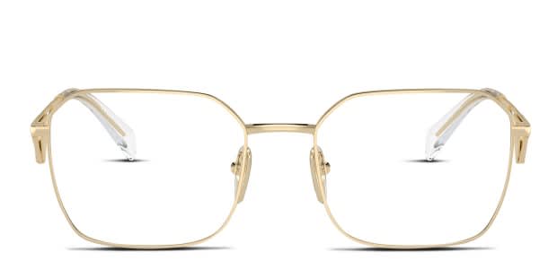 Prada glasses gold frame discount