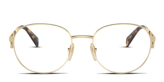 Prada gold frame eyeglasses deals