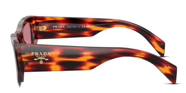 Prada PRA01S tortoise , red frame with dark violet lenses. Lenses