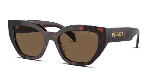 Prada PRA09S tortoise frame with dark brown polarized lenses