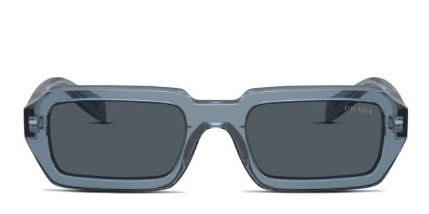 Prada PRA12S clear , blue frame with dark grey lenses