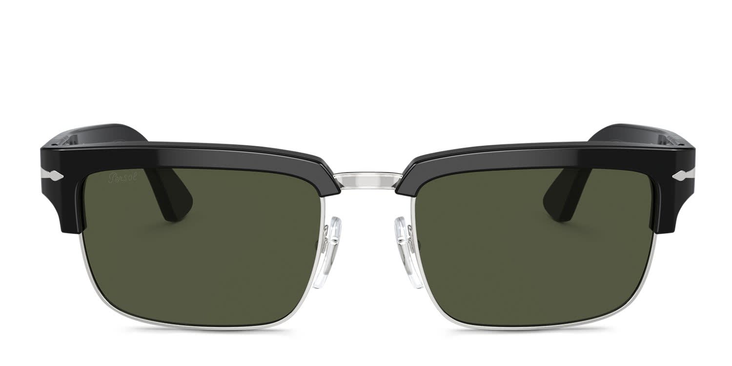 Persol PO3354S Black, Silver, Green glasses - Black / Silver / Green - Frontal View