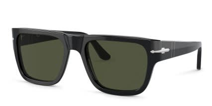 Persol PO3348S Black, Green glasses - Black / Green - Angle View