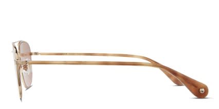 Garrett Leight Clubhouse II Sun Gold glasses - Gold - Side View
