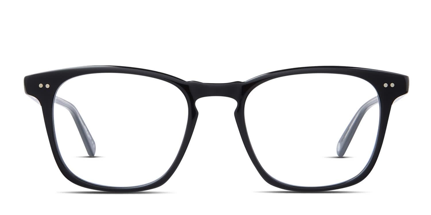 Garrett Leight Alder Black glasses - Shiny Black - Frontal View