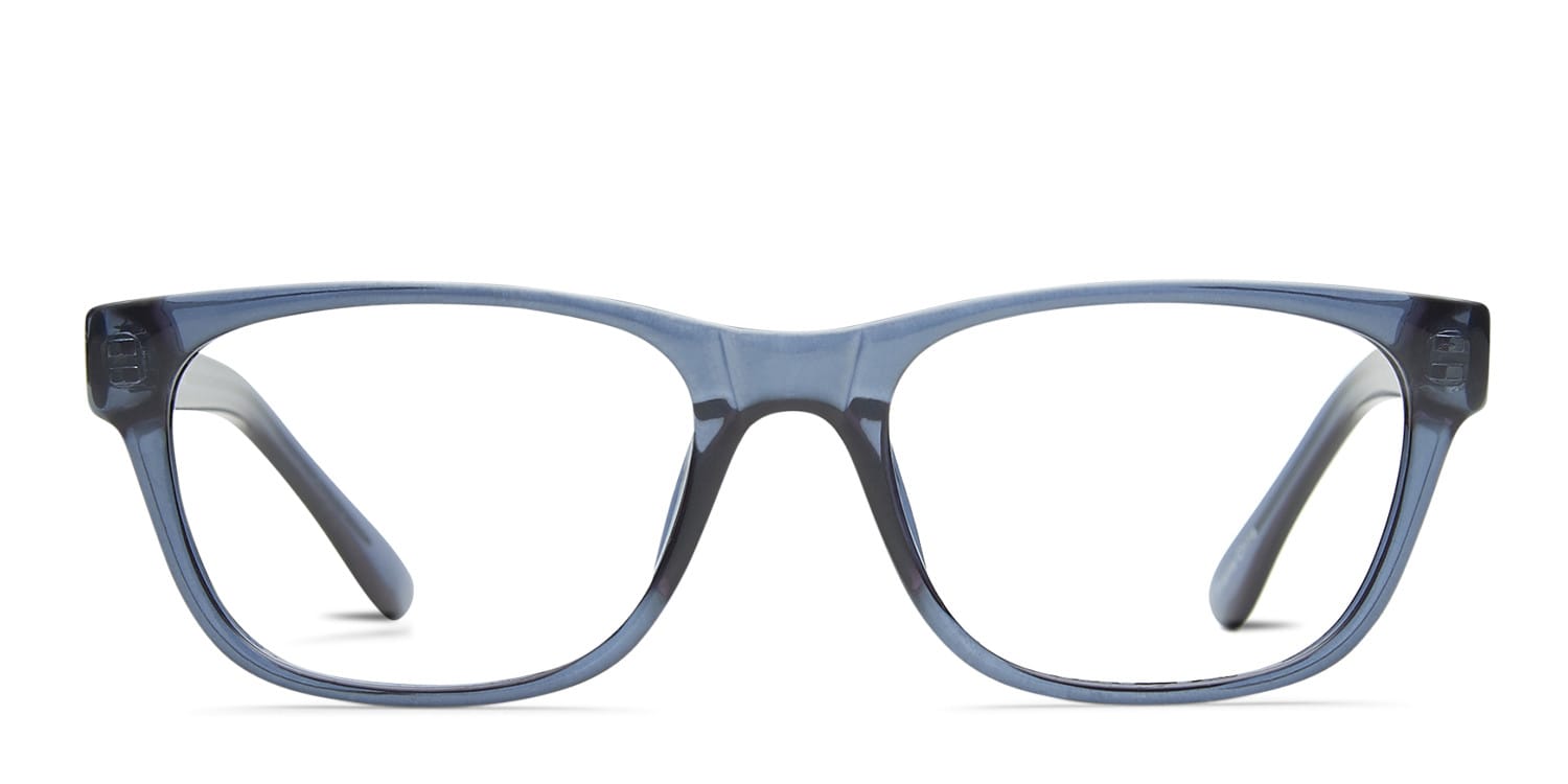 Damien Clear Blue glasses - Blue - Frontal View
