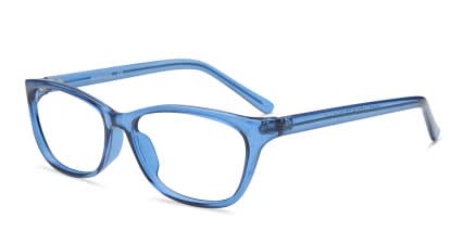 Arielle Clear Blue glasses - Blue - Angle View