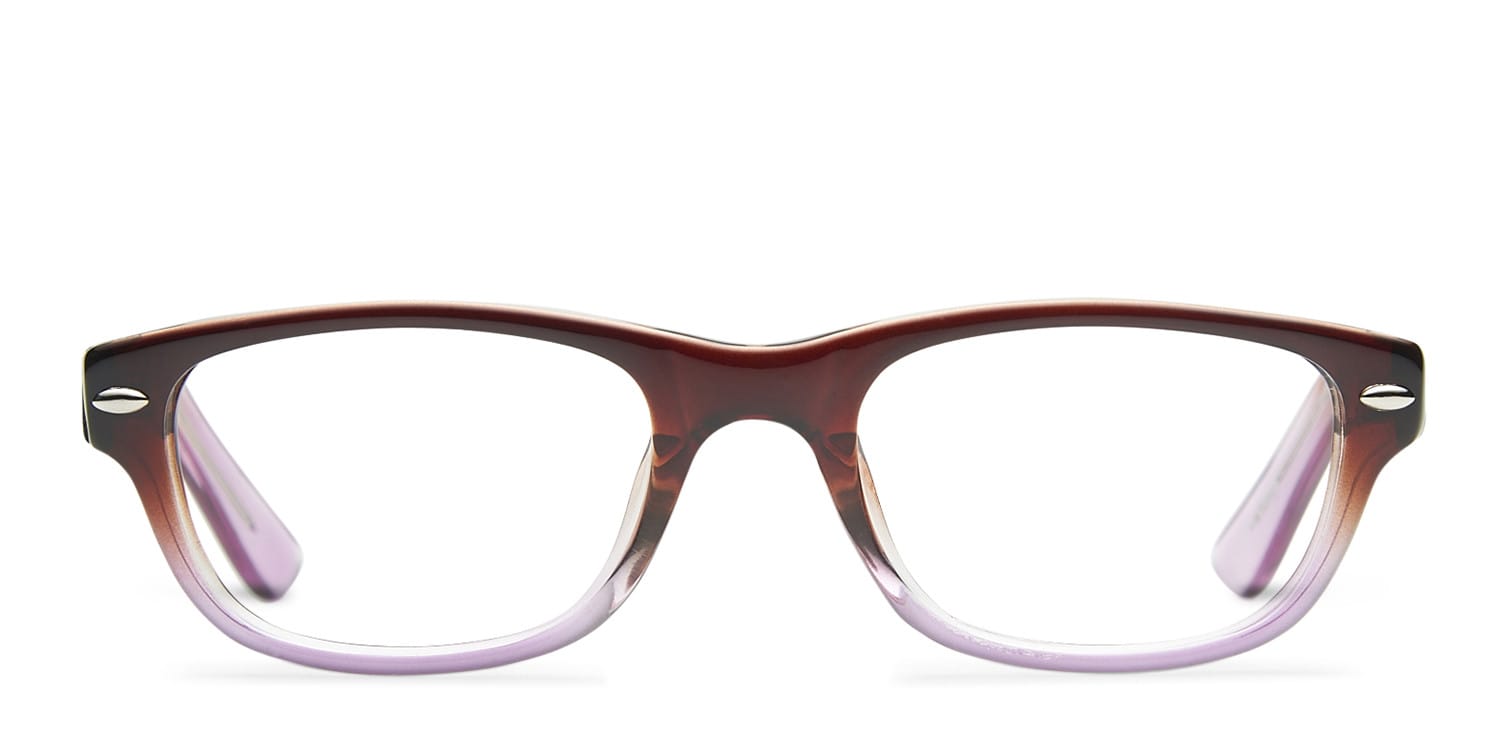 Bronx Brown/Purple Kids glasses - Brown / Purple - Frontal View