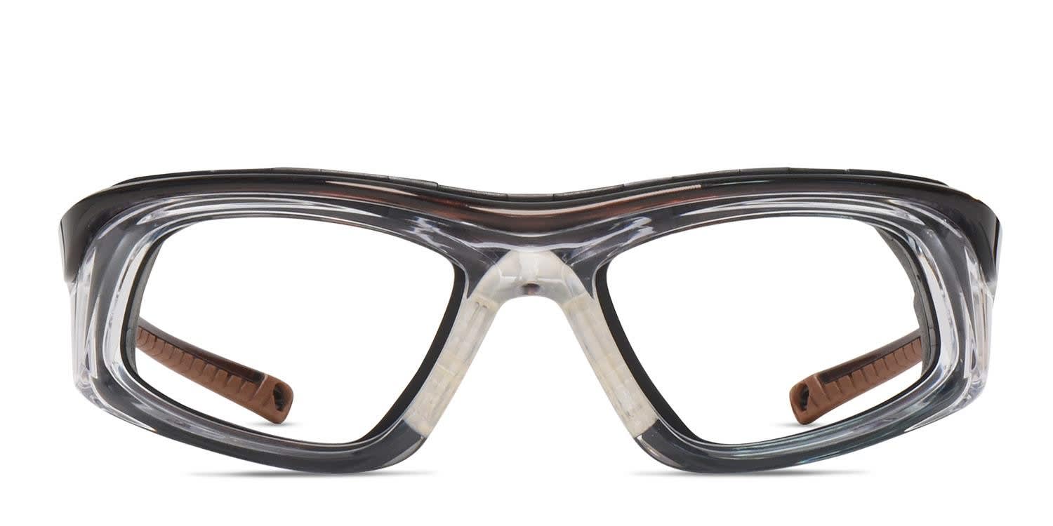 US SAFTY ダイヤヒンジ サイドクロスヒンジ　オリジナルガラスレンズ希少 SafeVision SV26 Brown, Clear Prescription Eyeglasses