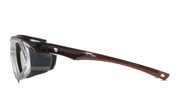 US SAFTY ダイヤヒンジ サイドクロスヒンジ　オリジナルガラスレンズ希少 SafeVision SV26 Brown, Clear Prescription Eyeglasses