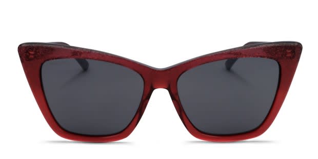 Jimmy Choo LUCINE/S red frame with grey lenses. Lenses