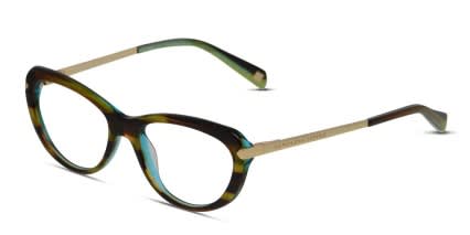 Carolina Lemke CL5240 Brown w/Teal glasses - Brown / Teal - Angle View
