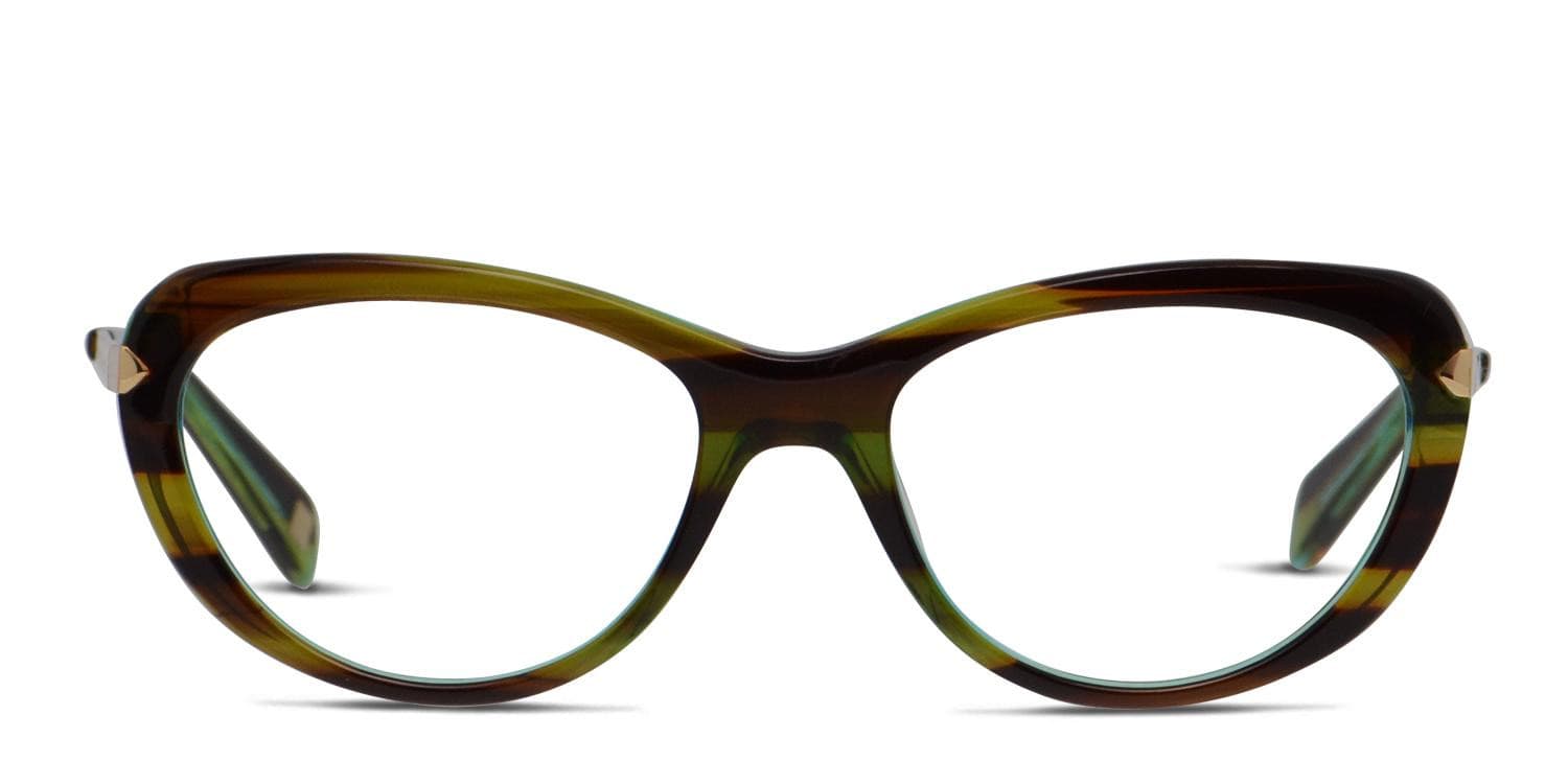 Carolina Lemke CL5240 Brown w/Teal glasses - Brown / Teal - Frontal View