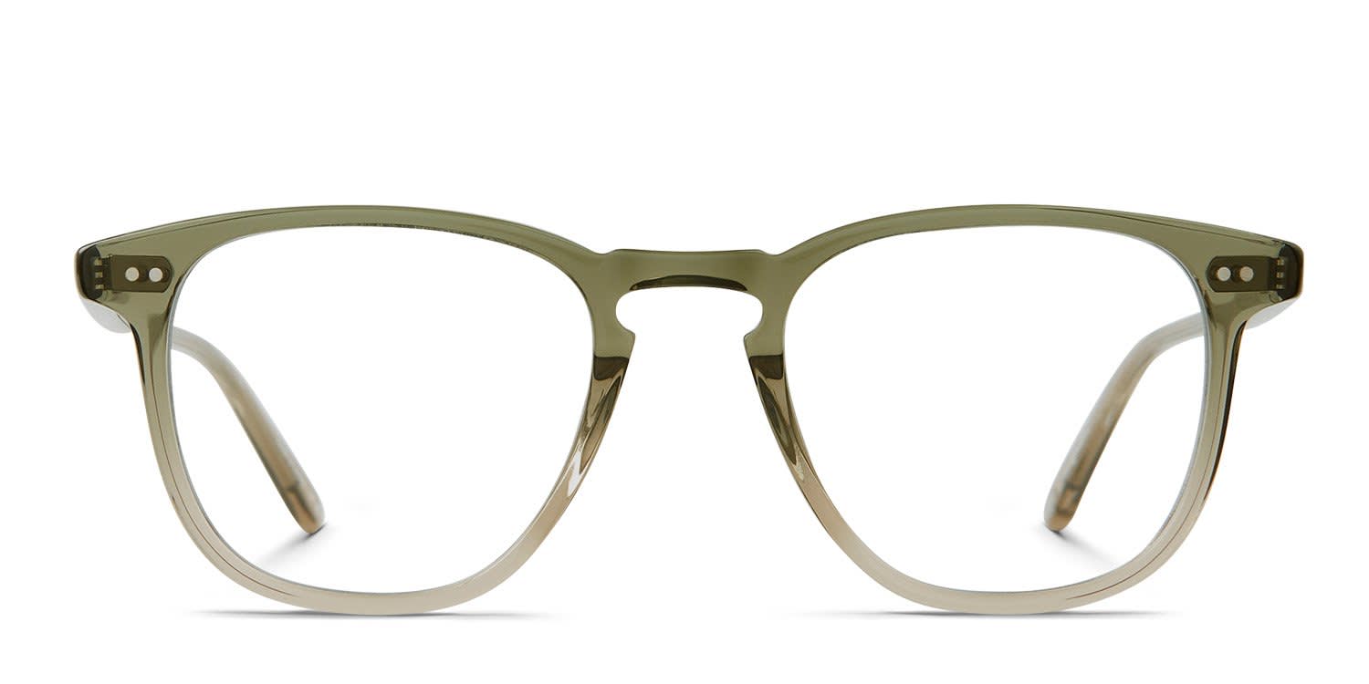 Garrett Leight Brooks Green, Clear glasses - Green / Clear - Frontal View