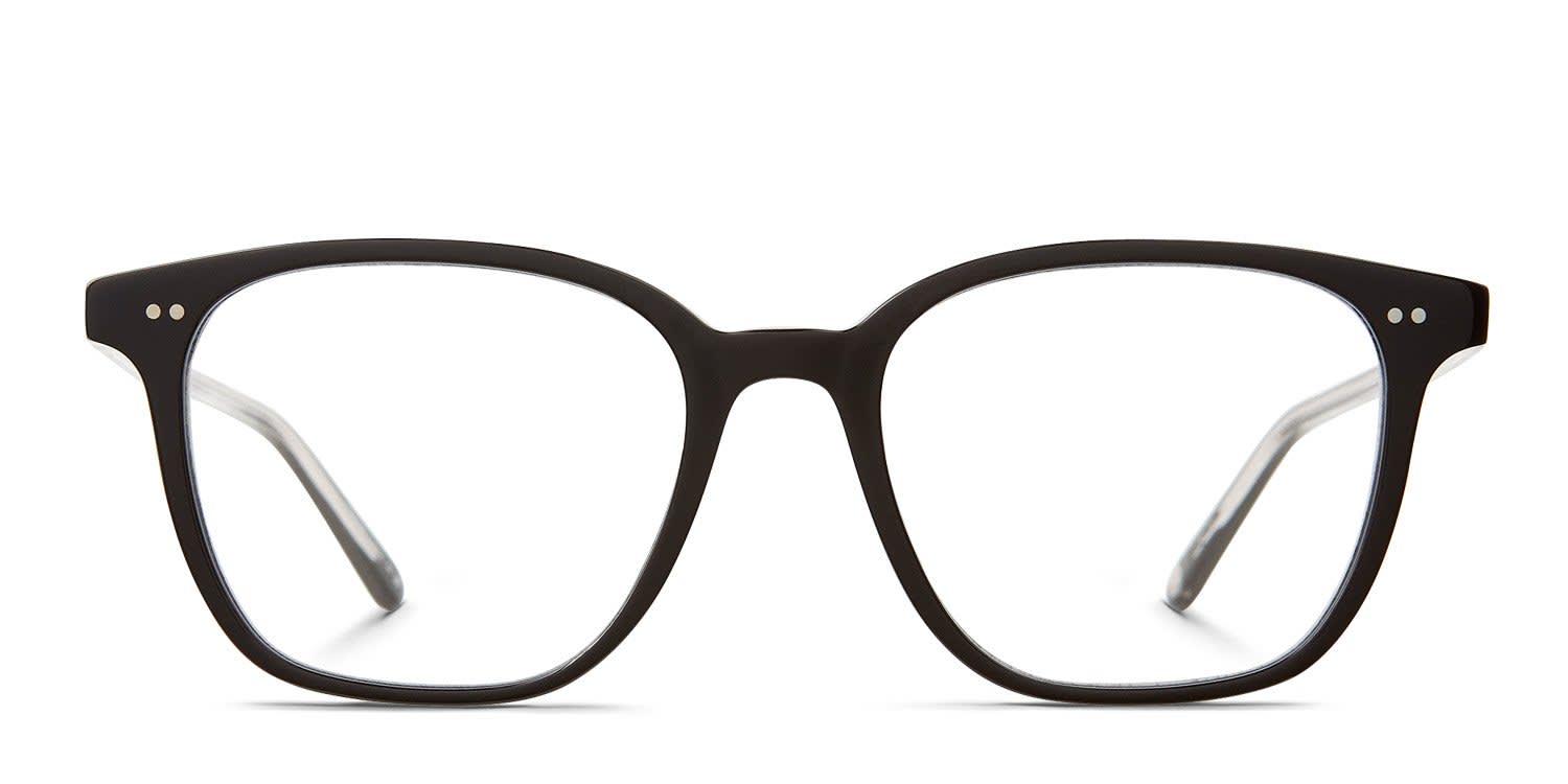 Garrett Leight Carina Shiny Black glasses - Shiny Black - Frontal View