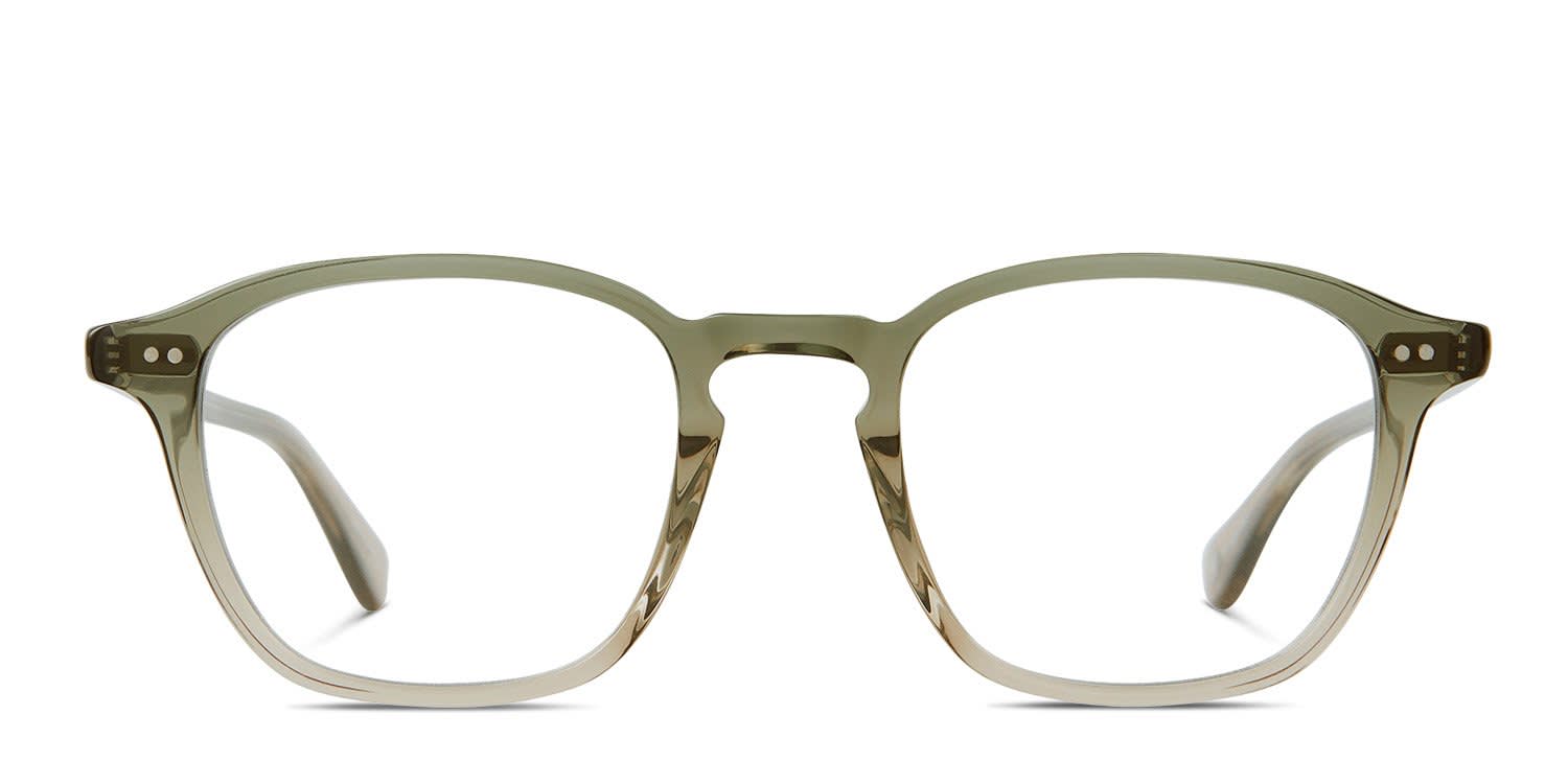 Garrett Leight Markus Green, Clear glasses - Green / Clear - Frontal View