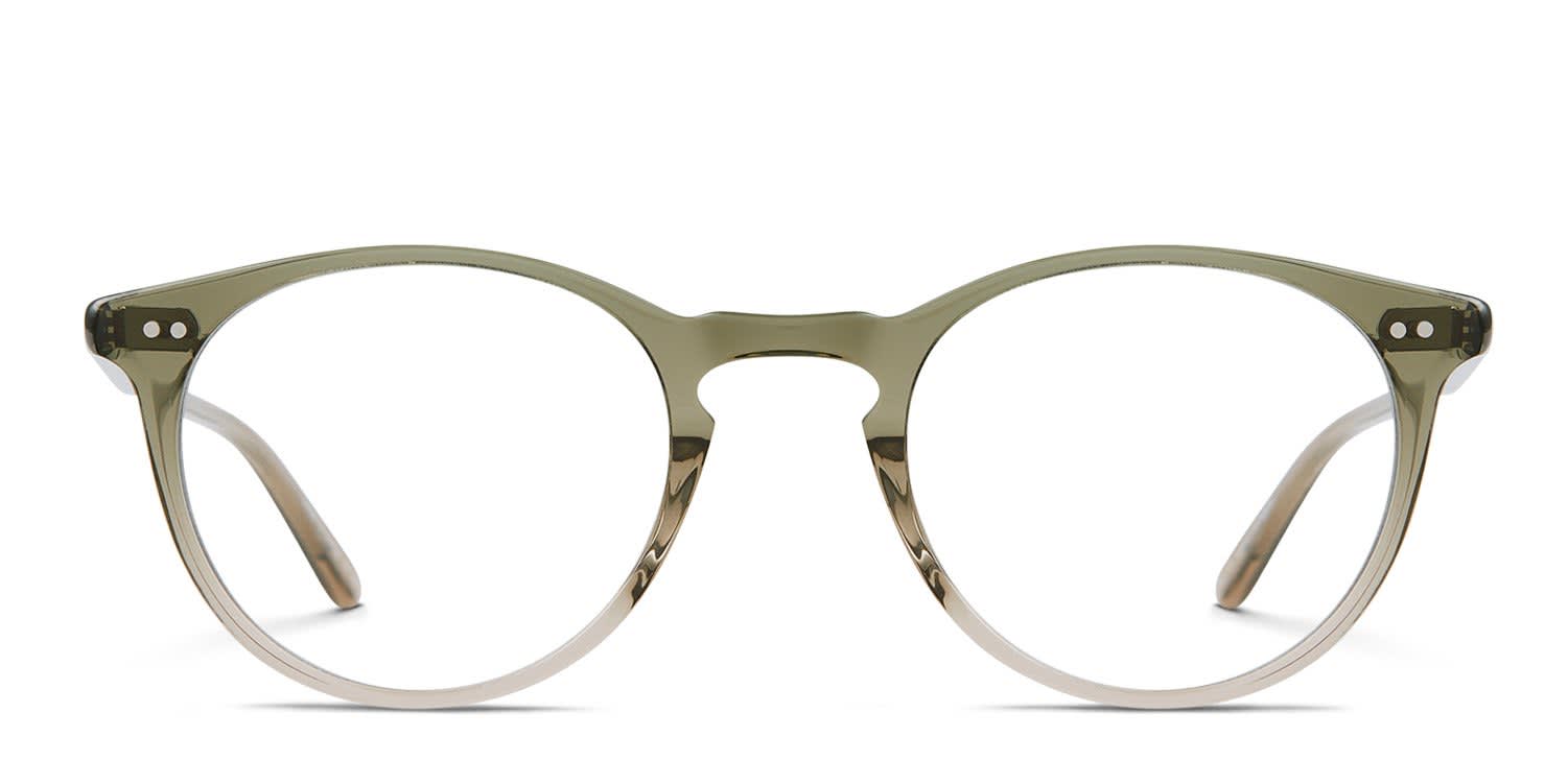 Garrett Leight Winward Green, Clear glasses - Green / Clear - Frontal View