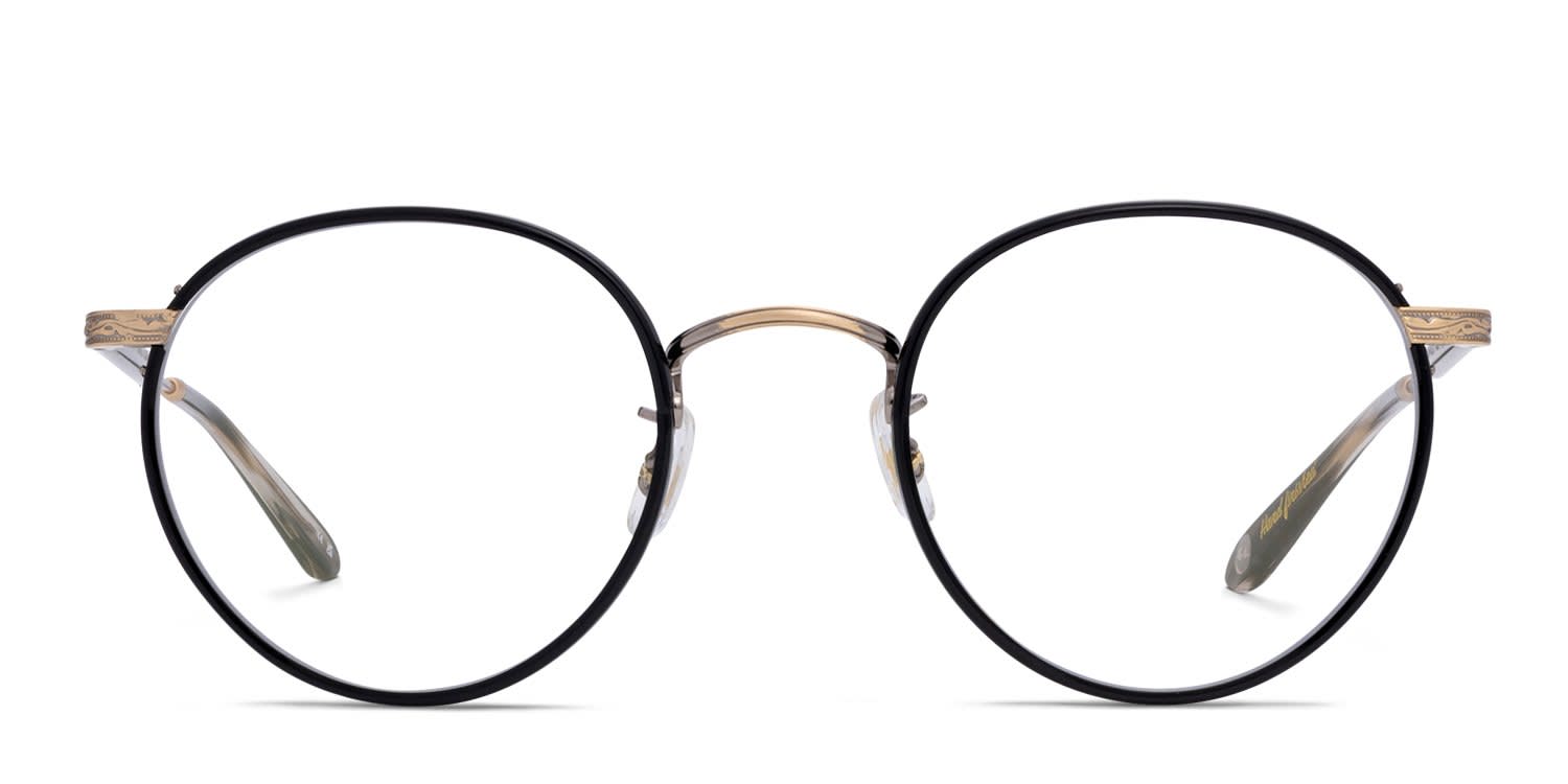 Garrett Leight GLCO X King Kennedy Black, Gold glasses - Black / Gold - Frontal View