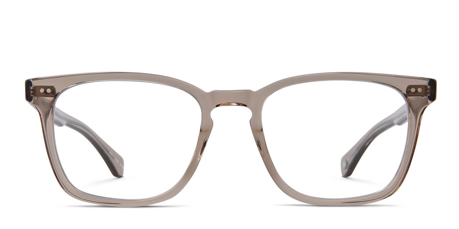 Garrett Leight Earvin Brown, Clear glasses - Brown / Clear - Frontal View