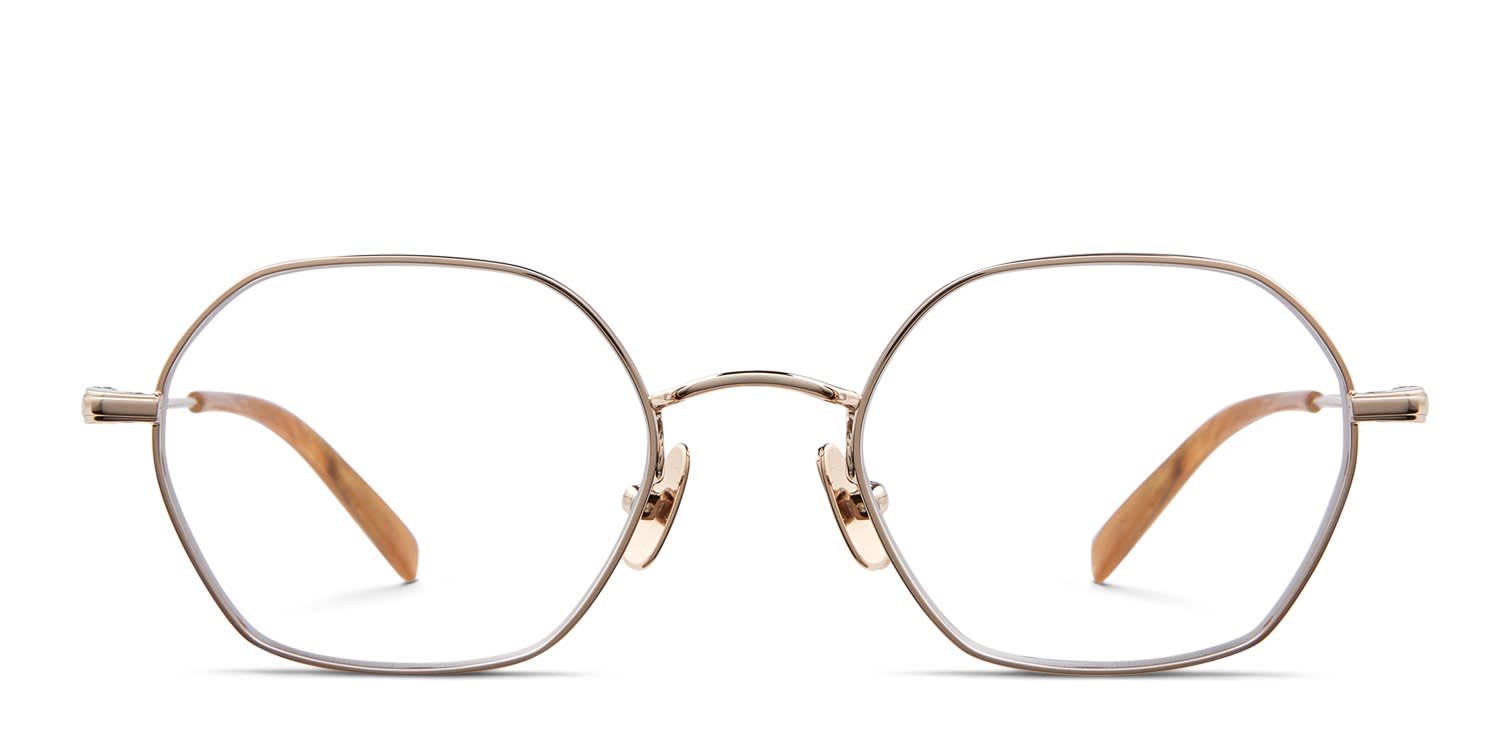 Garrett Leight Kaiser Gold glasses - Gold - Frontal View