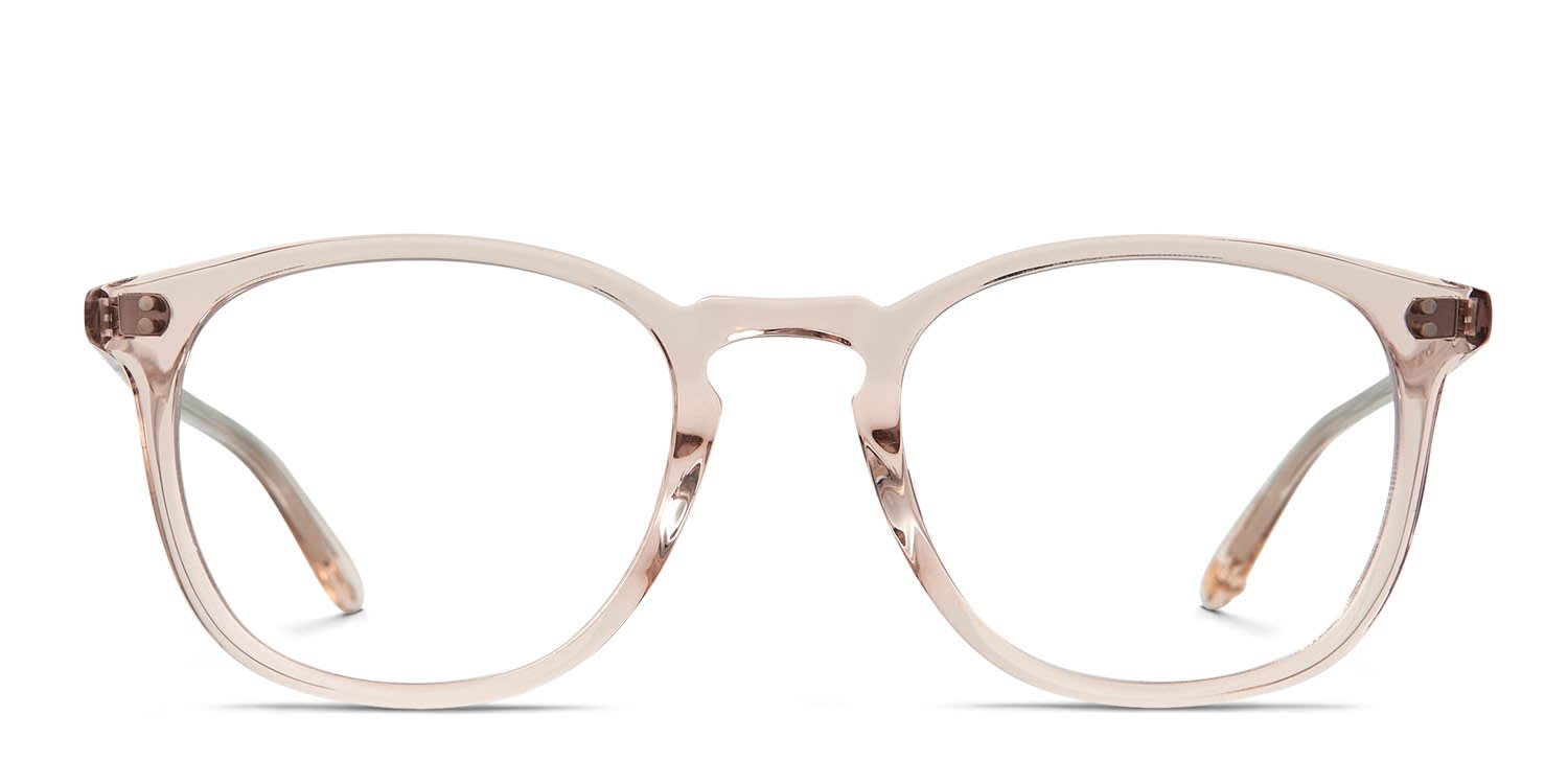 Garrett Leight Kinney Beige, Clear glasses - Beige / Clear - Frontal View