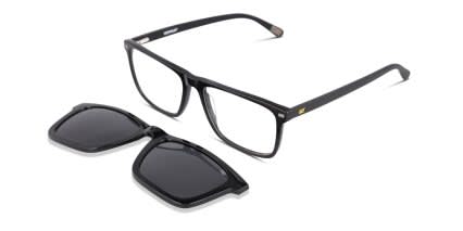 Cat CTSC-0042 w/Clip-On Shiny Black glasses - Shiny Black - Angle View
