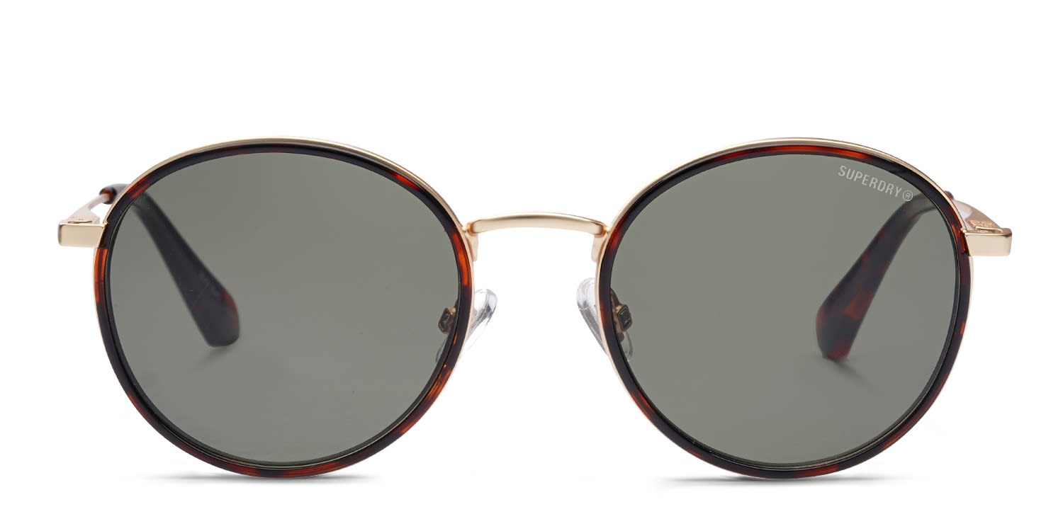 【美品】 ⑧Qi4D （1W:9°） : 50SR Superdry SDS-5041 Tortoise, Gold Prescription Sunglasses