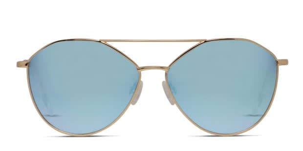 Carolina Lemke CL1407 Gold w/Blue Prescription Sunglasses display picture 1