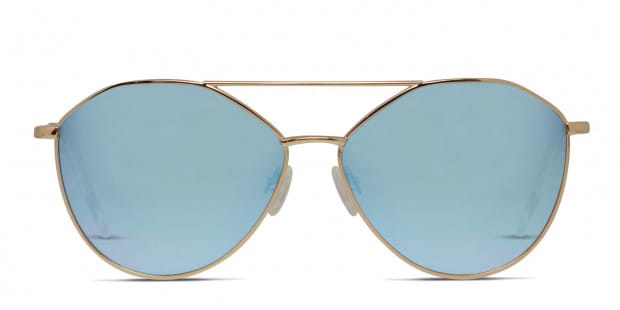 Carolina Lemke CL1407 Gold w Blue Prescription Sunglasses