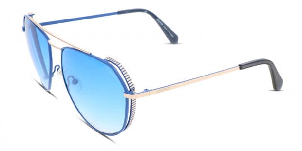 BALMAIN ハイロットフレムサンクラス BL2532B 01 Balmain BL2532B gold, blue frame with grey gradient lenses