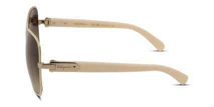 Ferragamo SF150S Gold, Brown glasses - Gold / Brown - Side View
