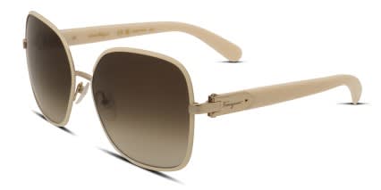 Ferragamo SF150S Gold, Brown glasses - Gold / Brown - Angle View