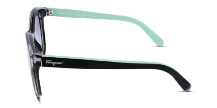Ferragamo SF833S Clear, Black, Gray glasses - Clear / Black / Gray - Side View