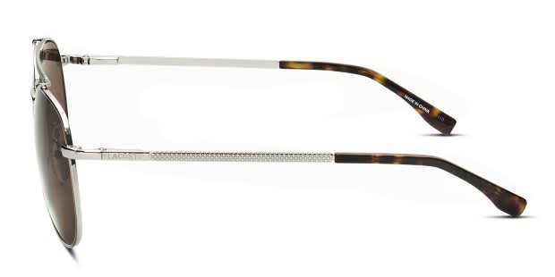 Lacoste L177S gunmetal frame with brown lenses. Lenses provide 100