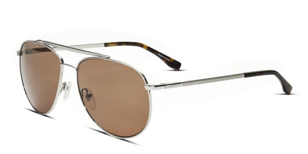 エース Lacoste L177S gunmetal frame with brown lenses. Lenses provide 100