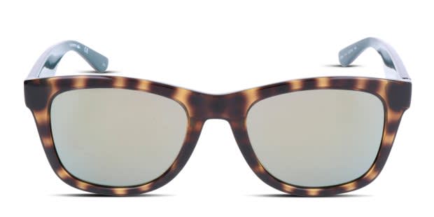 Lacoste L789S tortoise frame with light blue flash lenses. Lenses
