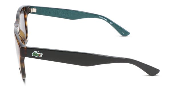 Lacoste L789S tortoise frame with light blue flash lenses. Lenses