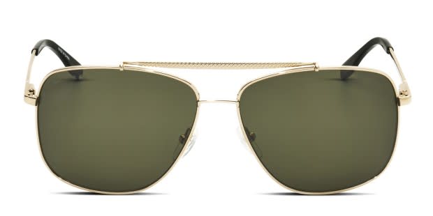 Lacoste L188S gold frame with green lenses. Lenses provide 100 UV protection