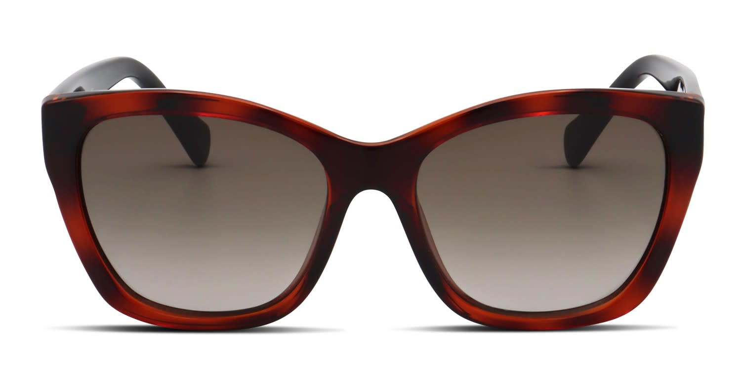 Ferragamo SF957S tortoise frame with brown lenses. Lenses provide