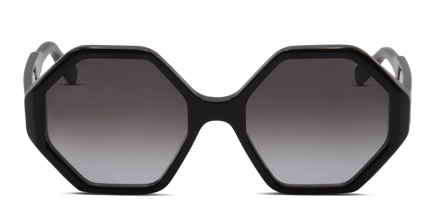 Ferragamo SF834S clear, black frame with gradient smoke