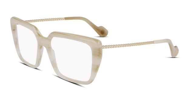 LANVIN スクエアフレムメカネ LNV2633 001 Lanvin LNV2633 White, Beige Eyeglasses | Includes FREE Rx Lenses